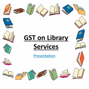 GST on Library Services by NGO