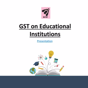 GST on Educational Services by NGO