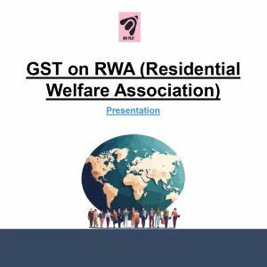 GST on RWA (Residential Welfare Association)