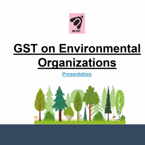 GST on Environmental Organization run by NGO