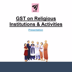 GST on Religious Institutions & Activities