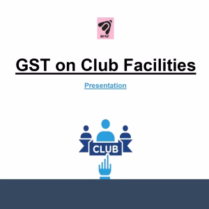 GST on Club Facilities by NGO